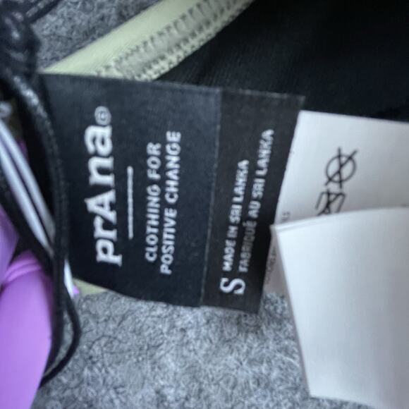 Prana Swimsuit Bikini Top Womens Small Tulum Black Color Block Pink Green - Picture 9 of 11